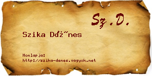 Szika Dénes névjegykártya