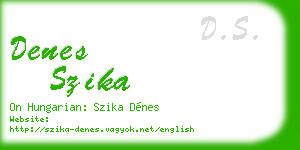 denes szika business card